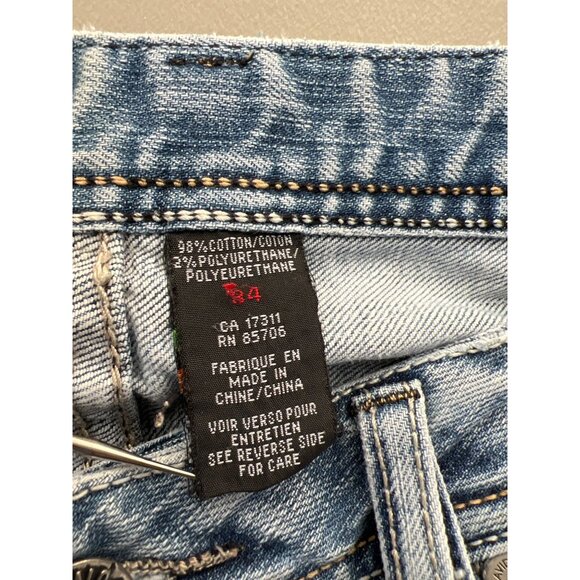 Buffalo David Bitton Jeans Size 34 Bootcut Denim Light Wash Distressed Western - Picture 4 of 9